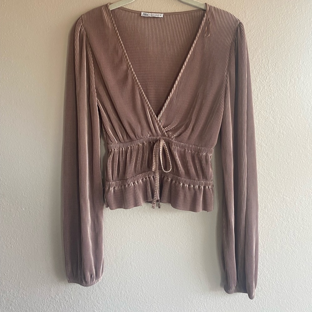 ZARA plisse pleated top